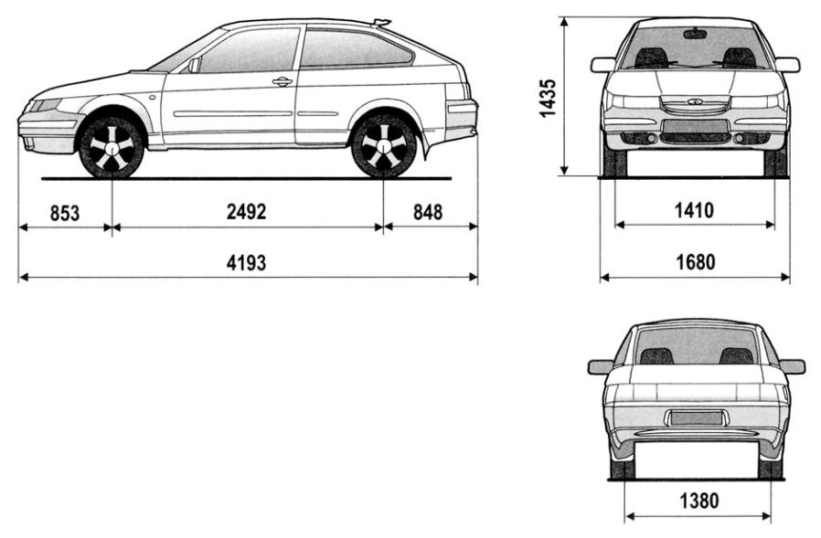 Габаритные размеры ВАЗ-21123 Coupe