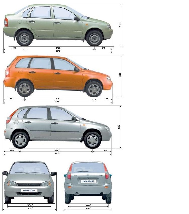 Габаритные размеры EL Lada