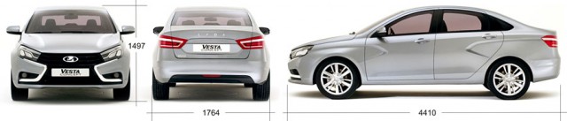 Габаритные размеры Lada Vesta